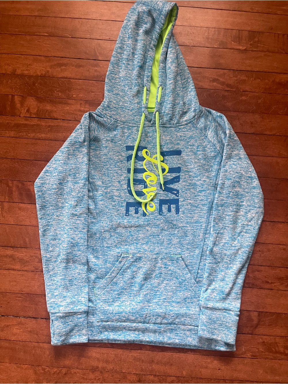 Sled Diva Live Live Ride Blue Marbled Hoodie size small